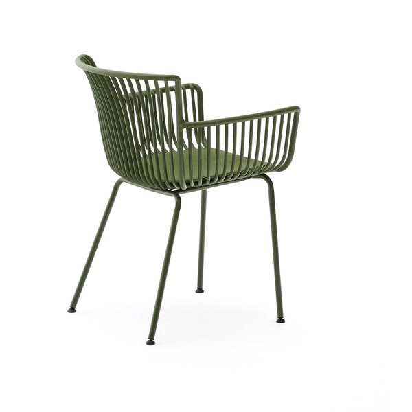 Tamno zelena metalna vrtna stolica Surpika – Kave Home-image-4