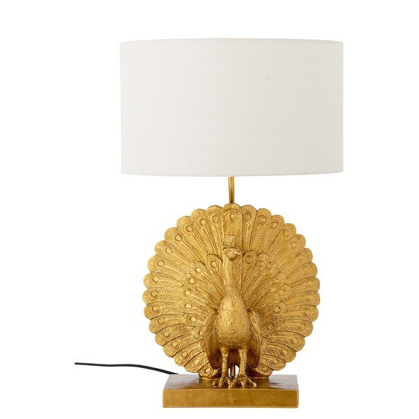Stolna lampa u zlatnoj boji s tekstilnim sjenilom (visina 58,5 cm) Peacock – Bloomingville