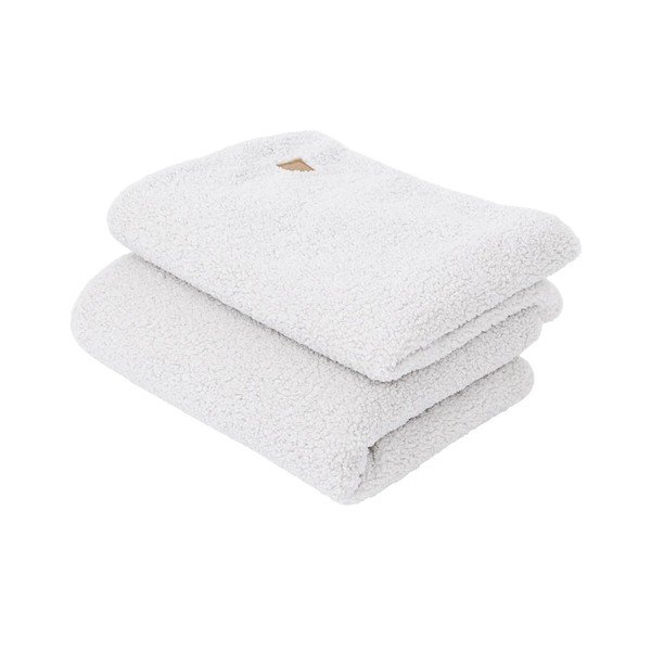 Bijela deka za bebe od sherpa flisa 100x77 cm – Meowbaby-image-2