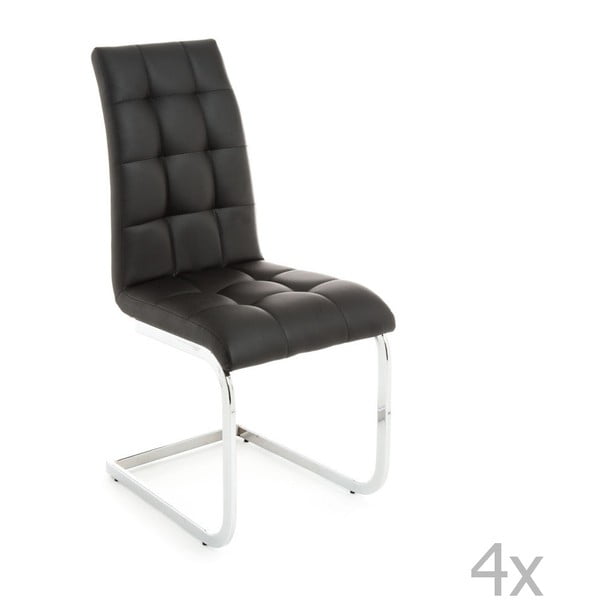 Set od 4 crne blagovaonske stolice s Tomasucci Cozy presvlakom od eko kože