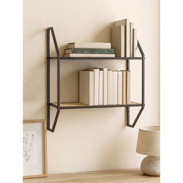 Crna/u prirodnoj boji metalna polica s više razina 61 cm Depok – Premier Housewares-image-2