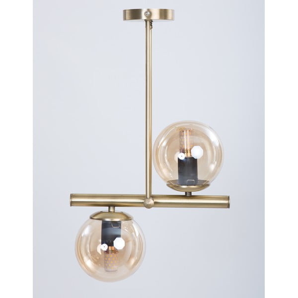Stropna svjetiljka u zlatnoj boji sa staklenim sjenilom ø 15 cm Libra – Squid Lighting