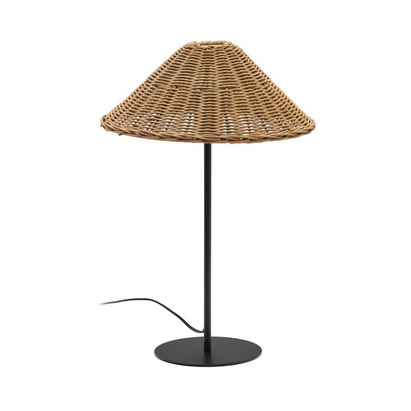 Crna/u prirodnoj boji stolna lampa sa sjenilom od ratana (visina 50 cm) Urania – Kave Home
