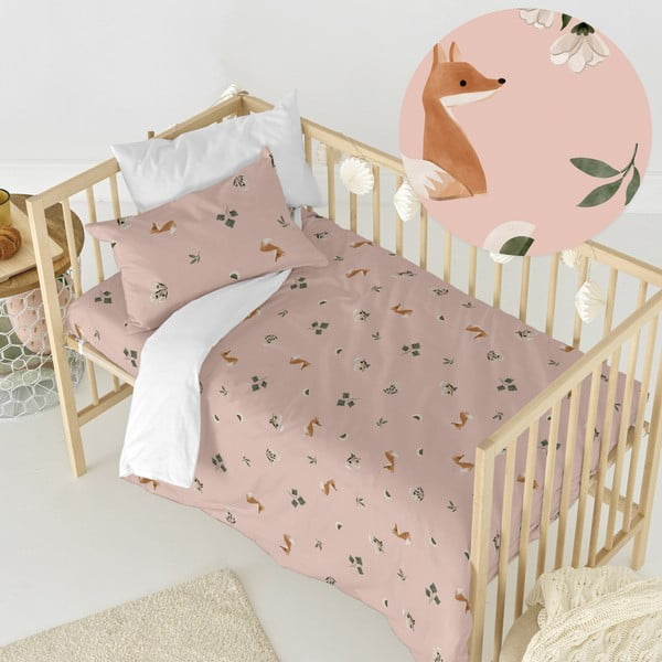 Pamučna dječja posteljina za dječji krevetić 100x120 cm Fox forest – Happy Friday