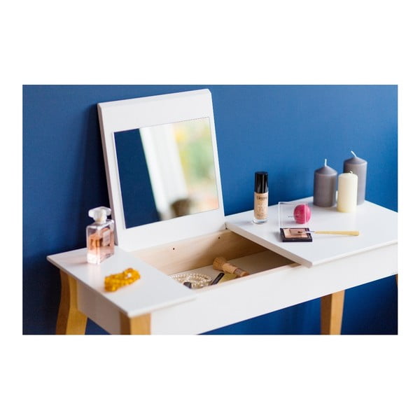 Bijeli toaletni stolić sa zrcalom Ragaba Dressing Table, duljine 65 cm-image-1