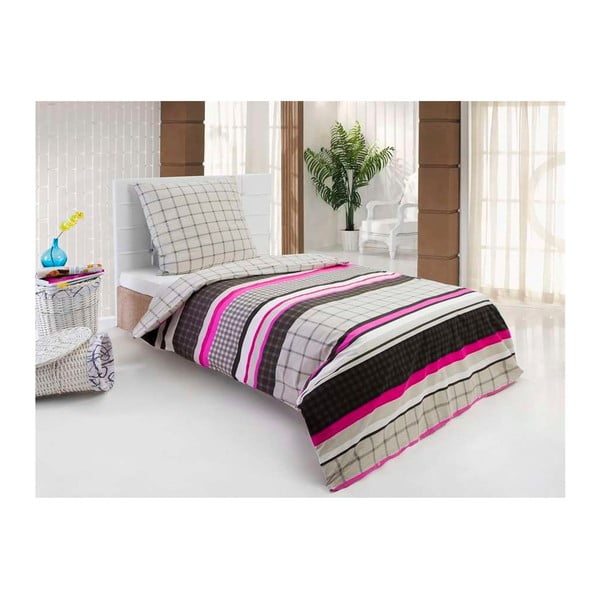 Posteljina s jastukom Valentina Fuchsia, za krevet za jednu osobu, 135x200 cm