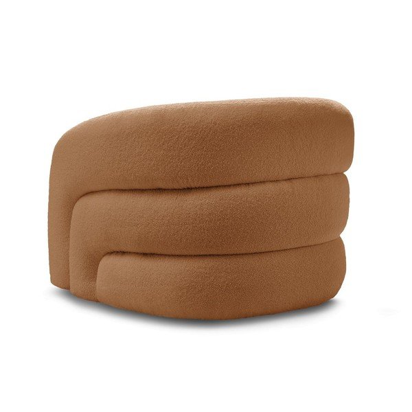 Narančasta okretna fotelja od bouclé tkanine Elina – Bobochic Paris-image-4