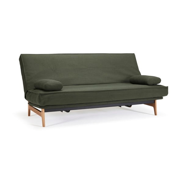 Tamnozeleni kauč na razvlačenje s poklopcem koji se može skinuti Innovation Aslak Elegant Twist Dark Green, 92 x 200 cm