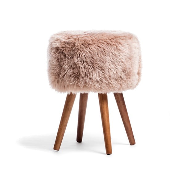 Stolica sa bež sjedalom od krzna ovčje kože Royal Dream Royal Dream ⌀ 30 cm