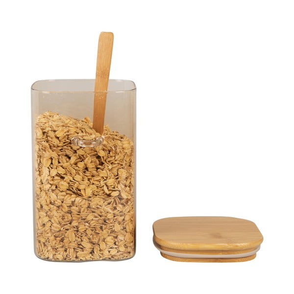 Smeđa staklena posuda s drvenim poklopcem i žlicom PT LIVING Canister, visina 16 cm-image-2