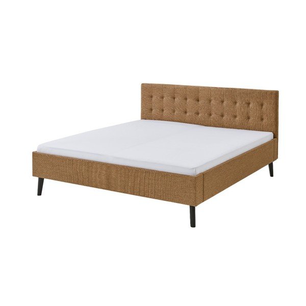 Smeđi tapecirani bračni krevet bez podnice 180x200 cm Empire – Meise Möbel