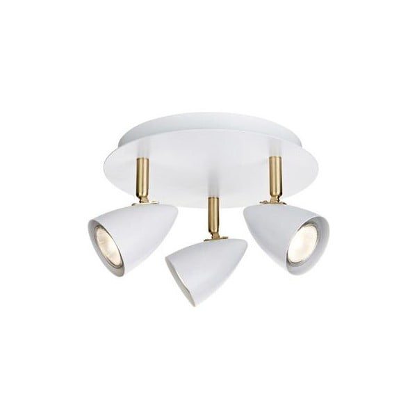 Bijela stropna svjetiljka s detaljima od mesinga Markslöjd Ciro Tres