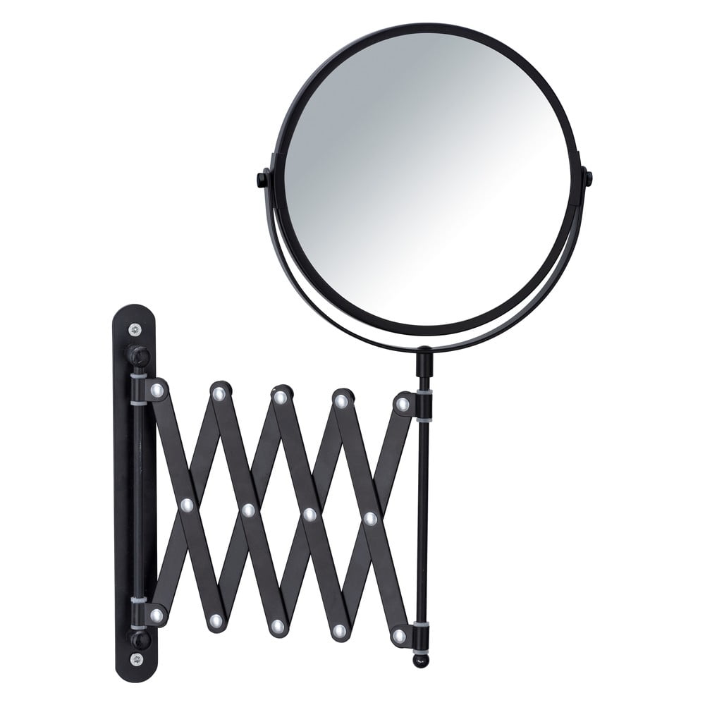 Crno zidno kozmetičko ogledalo s teleskopskim držačem Wenko Exclusive