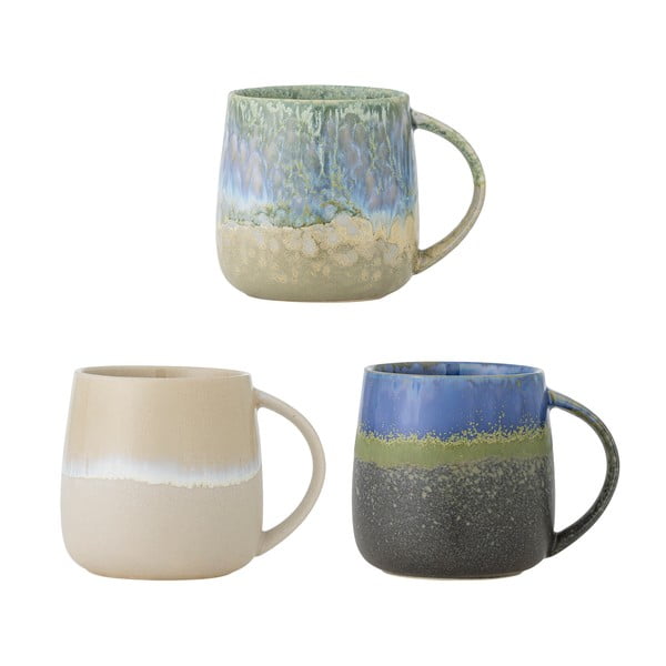 Plave/bež šalice u setu 3 kom od kamenine 460 ml Cloe – Bloomingville