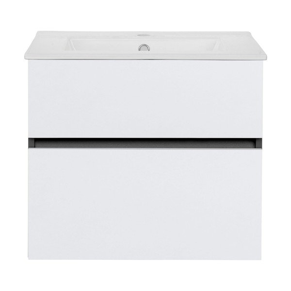 Bijeli/antracitno sivi zidni ormarić bez umivaonika 60x52 cm Wisla – Støraa-image-2