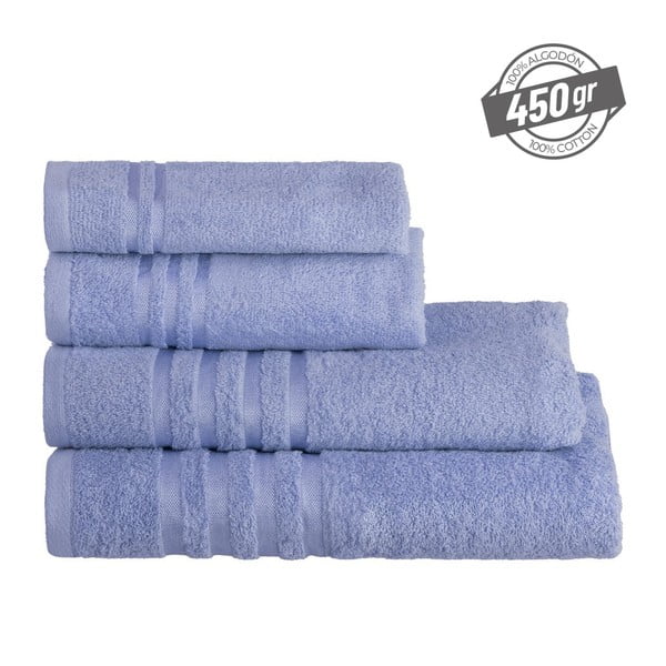 Plavi pamučan ručnik od frotira 70x140 cm Simple – Casa Selección-image-4
