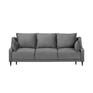 Sivi baršunasti kauč na razvlačenje s prostorom za odlaganje Mazzini Sofas Freesia, 215 cm
