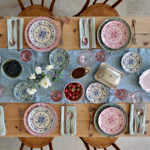 Plavi/bež desertni tanjur od kamenine ø 17 cm Vila – Costa Nova-image-3