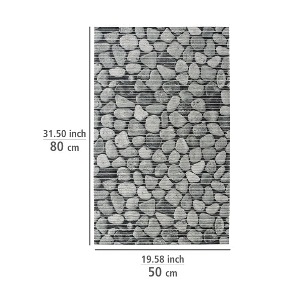 Siva plastična kupaonska prostirka 50x80 cm Sassi - Wenko-image-3