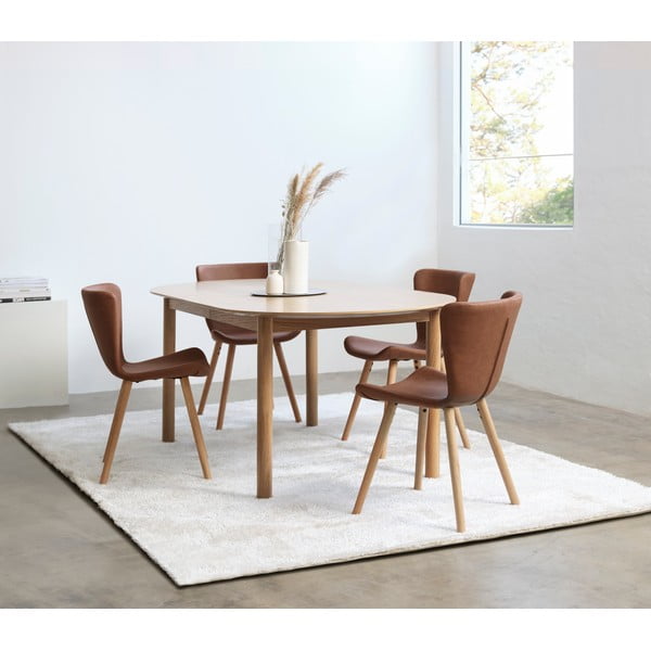 Smeđe metalne blagovaonske stolice u setu 2 kom Teslin – Unique Furniture-image-1