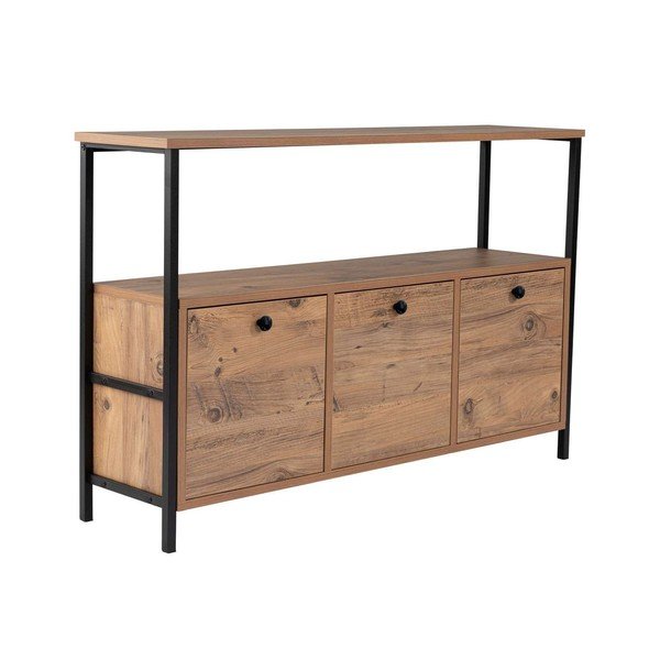 Pomoćni stol u dekoru bora u prirodnoj boji 29,5x120 cm Solace – Kalune Design-image-2