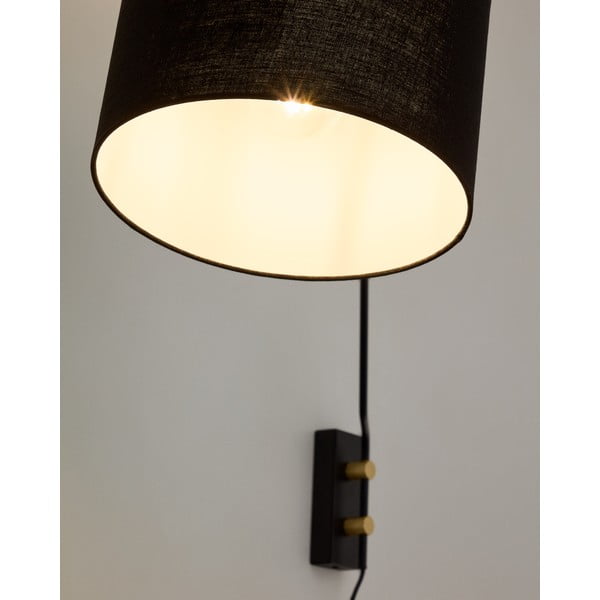 Crna zidna lampa ø 25 cm Jex – Kave Home-image-3