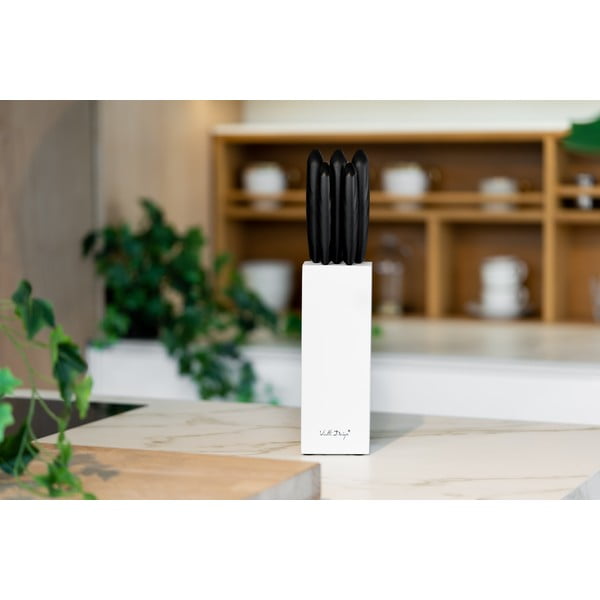 Set od 5 noževa u bijelom držaču Vialli Design Caro -image-2