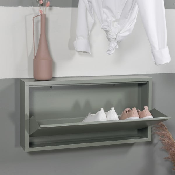 Prljavo zeleni metalni preklopni ormarić za cipele 75x37,5x12,5 cm Billy – Spinder Design-image-1