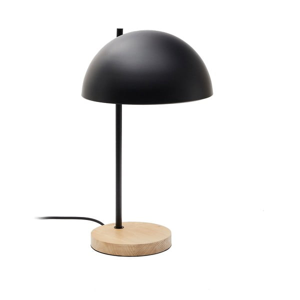 Crna/u prirodnoj boji stolna lampa s metalnim sjenilom (visina 48,5 cm) Catlar – Kave Home