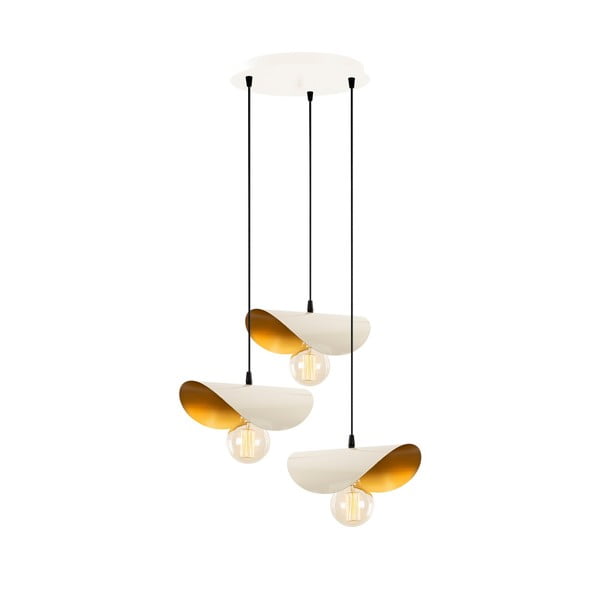 Bijela/u zlatnoj boji viseća svjetiljka s metalnim sjenilom Sivani – Opviq lights-image-2