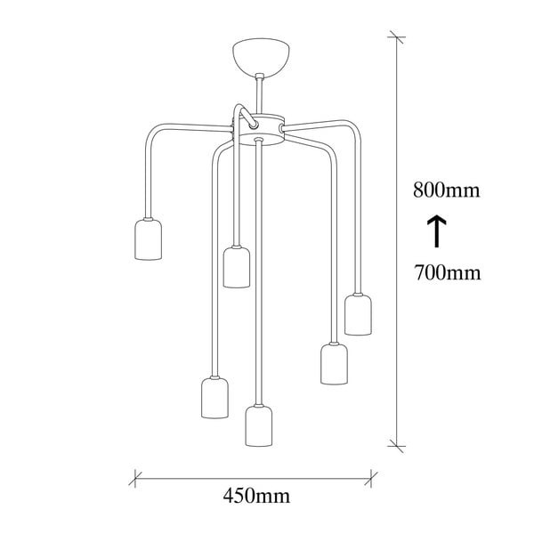 Crna metalna viseća svjetiljka Opviq lights Linos-image-3