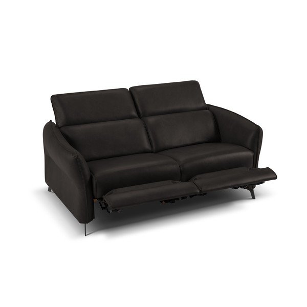 Crna kožna sofa 103 cm Hubble – Windsor & Co Sofas-image-4