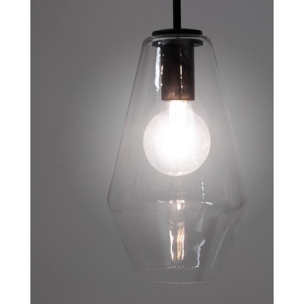 Crna viseća svjetiljka sa staklenim sjenilom ø 17 cm Mao – Kave Home-image-4