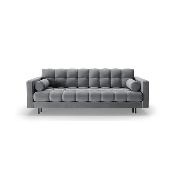 Svijetlo siva baršunasti sklopiva/s prostorom za odlaganje sofa 222 cm Bali – Cosmopolitan Design