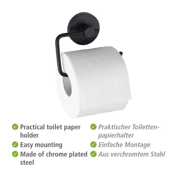 Crni držač za toalet papir Wenko Vacuum-Loc® Milazzo-image-4