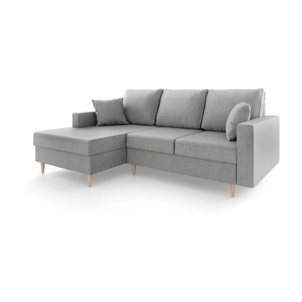 Sivi kauč na razvlačenje s prostorom za odlaganje Mazzini Sofas Aubrieta, lijevi kut