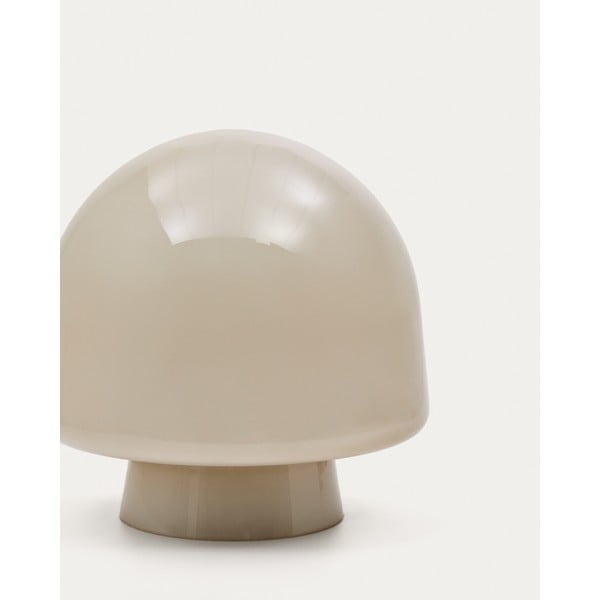 Stolna lampa sivo-bež sa staklenim sjenilom (visina 20 cm) Reig – Kave Home-image-2