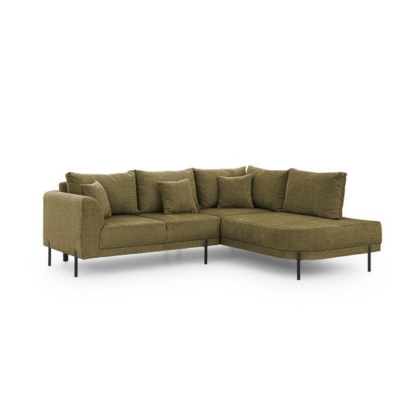 Zelena kutna garnitura od šenila (s desnim kutom/u obliku slova L) Mauris  – Ropez-image-2