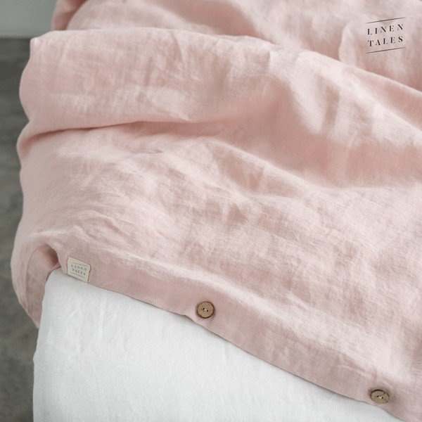 Svijetlo ružičasta lanena navlaka za poplun za bračni krevet/za produženi krevet 200x220 cm Misty Rose – Linen Tales-image-3