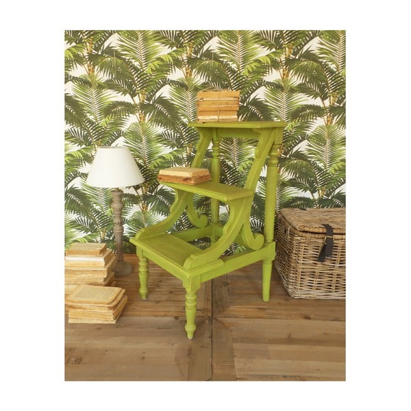 Zelena stolica od mahagonija Orchidea Milano Antique, visina 81 cm