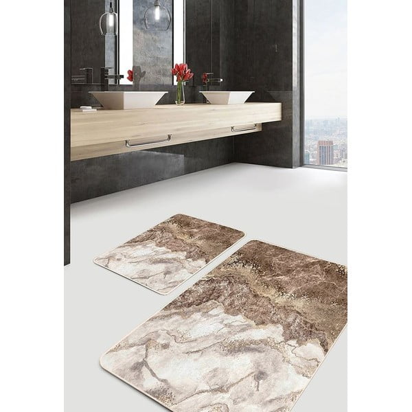 Smeđe kupaonske prostirke u setu 2 kom 60x100 cm – Mila Home-image-2