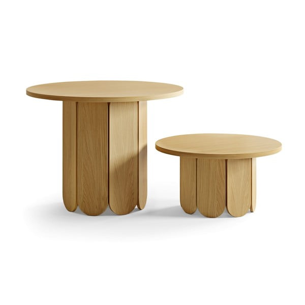 Okrugli stolić s pločom u dekoru hrasta 78x78 cm Soft - Woodman-image-3