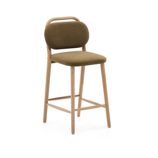 Kaki zelena barska stolica (visine sjedala 66 cm) Helda – Kave Home