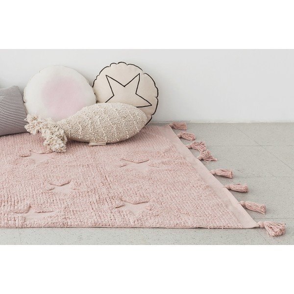Ružičasti periv/ručno rađen pamučan dječji tepih 120x175 cm Hippy Stars Vinatge Nude – Lorena Canals-image-1
