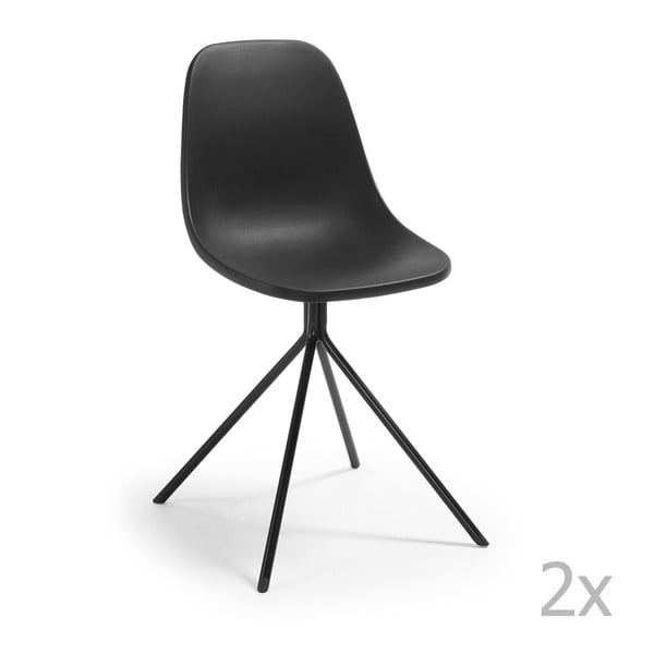 Set od 2 crne blagovaonske stolice La Forma Mint