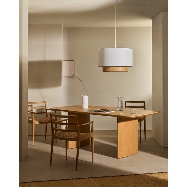 Bijelo/u prirodnoj boji tekstilno sjenilo ø 60 cm Erna – Kave Home-image-1