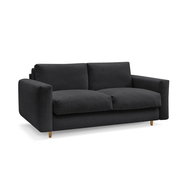 Crna sofa za spavanje/sklopiva 220 cm Cocoone – Bobochic Paris-image-2