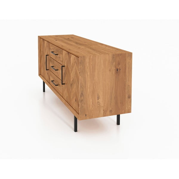 Niska komoda od hrastovine u prirodnoj boji 144x65 cm Abies - The Beds-image-3