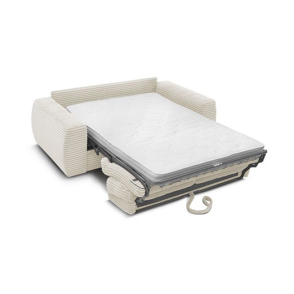 Bež sofa za spavanje/sklopiva od samta 240 cm Hugo – Bobochic Paris-image-3