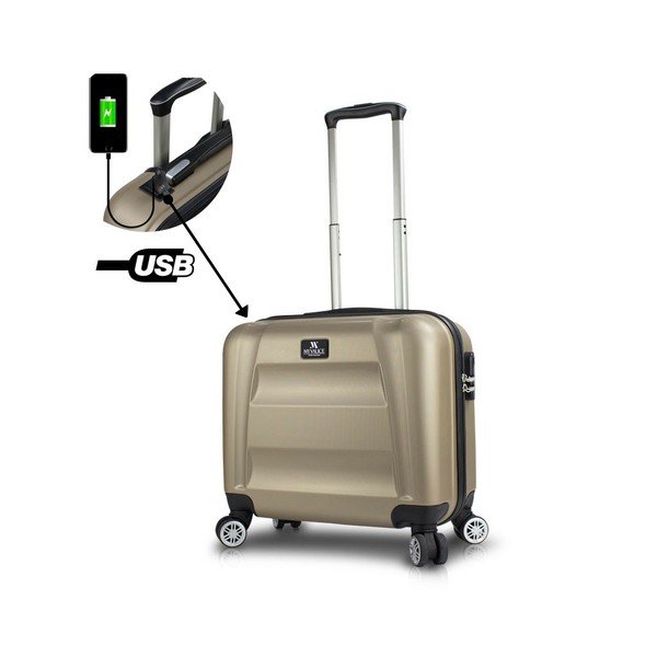 Putni kovčeg s kotačićima i USB priključkom u zlatnoj boji My Valice COLORS LASSO Cabin Suitcase-image-1